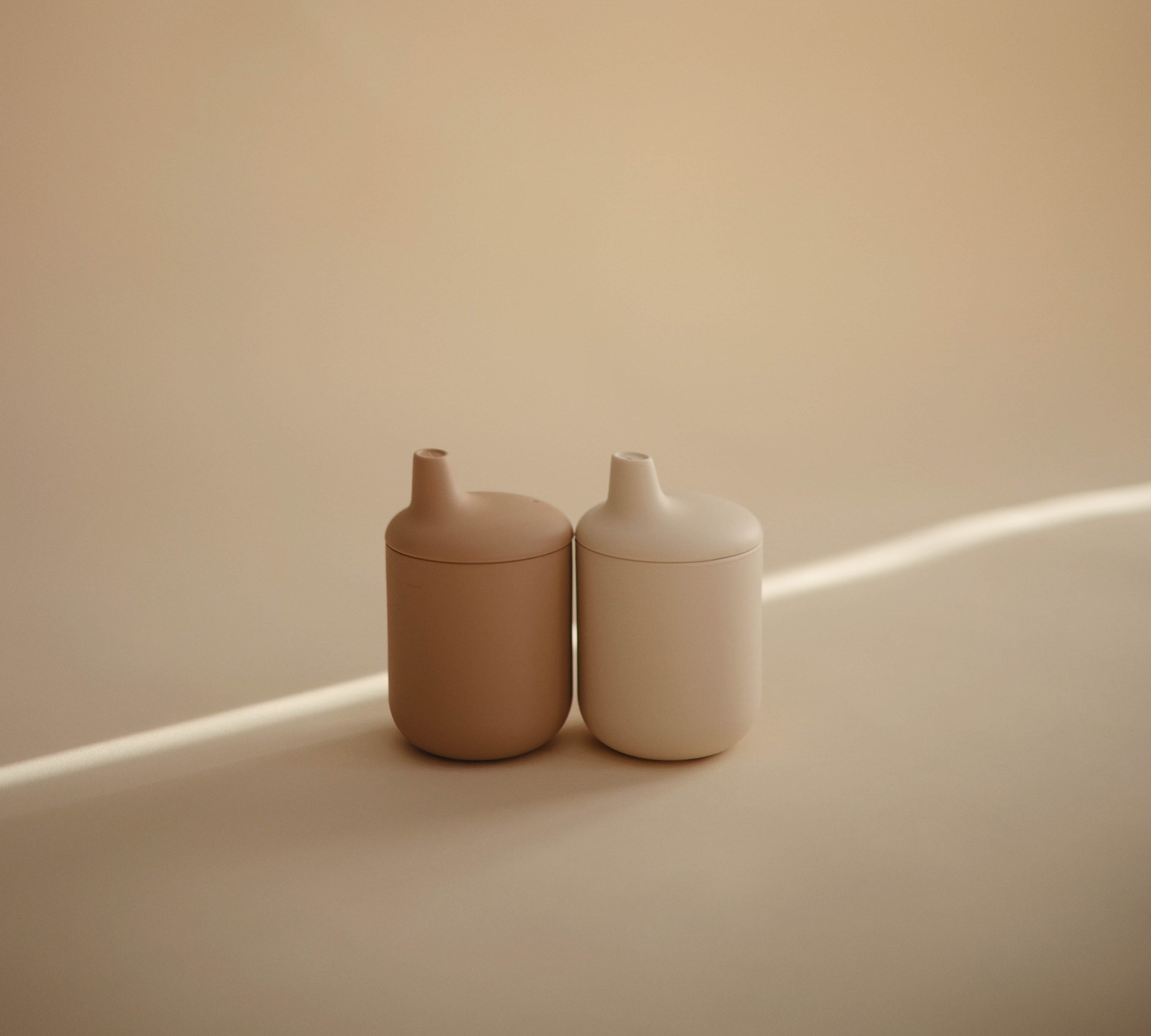 Mushie silicone sippy cup natural
