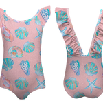 Pepita & Me Mile swimsuit onepiece conchas rosado brillante