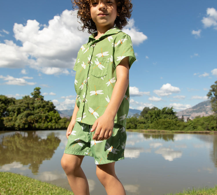 Pepita & Me swimshorts dragon fly green lifestyle