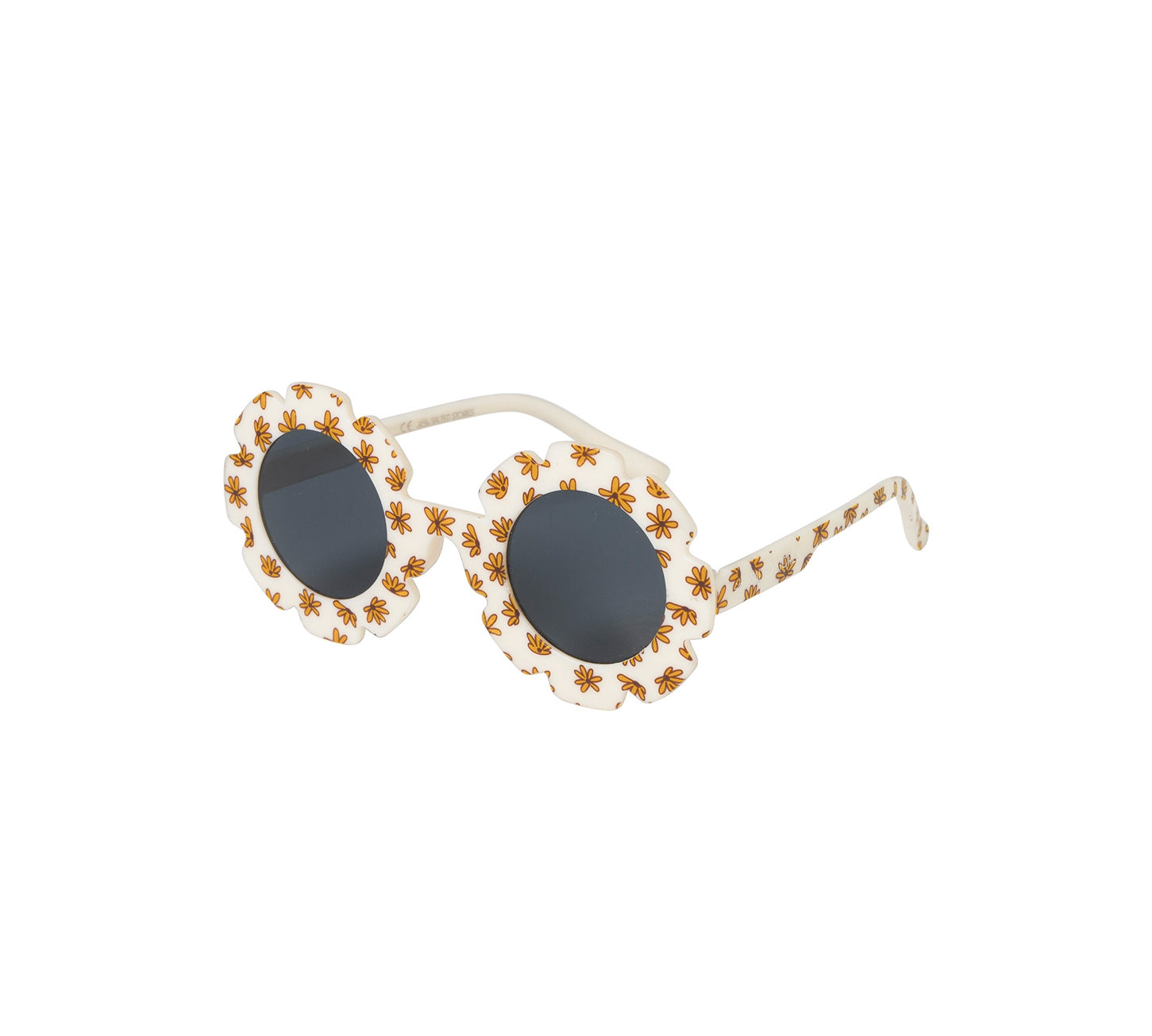 Salted Stories Pansy Sierra flower sunglasses in Shortbread front view for kids