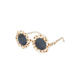 Salted Stories Pansy Sierra flower sunglasses in Shortbread front view for kids