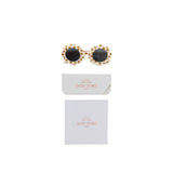Salted Stories Pansy Sierra flower sunglasses in Shortbread styled summer look for kids