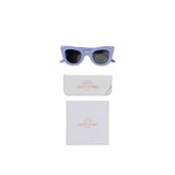 Salted Stories Cat Eye sunglasses in Persian Violet close-up lifestyle photo