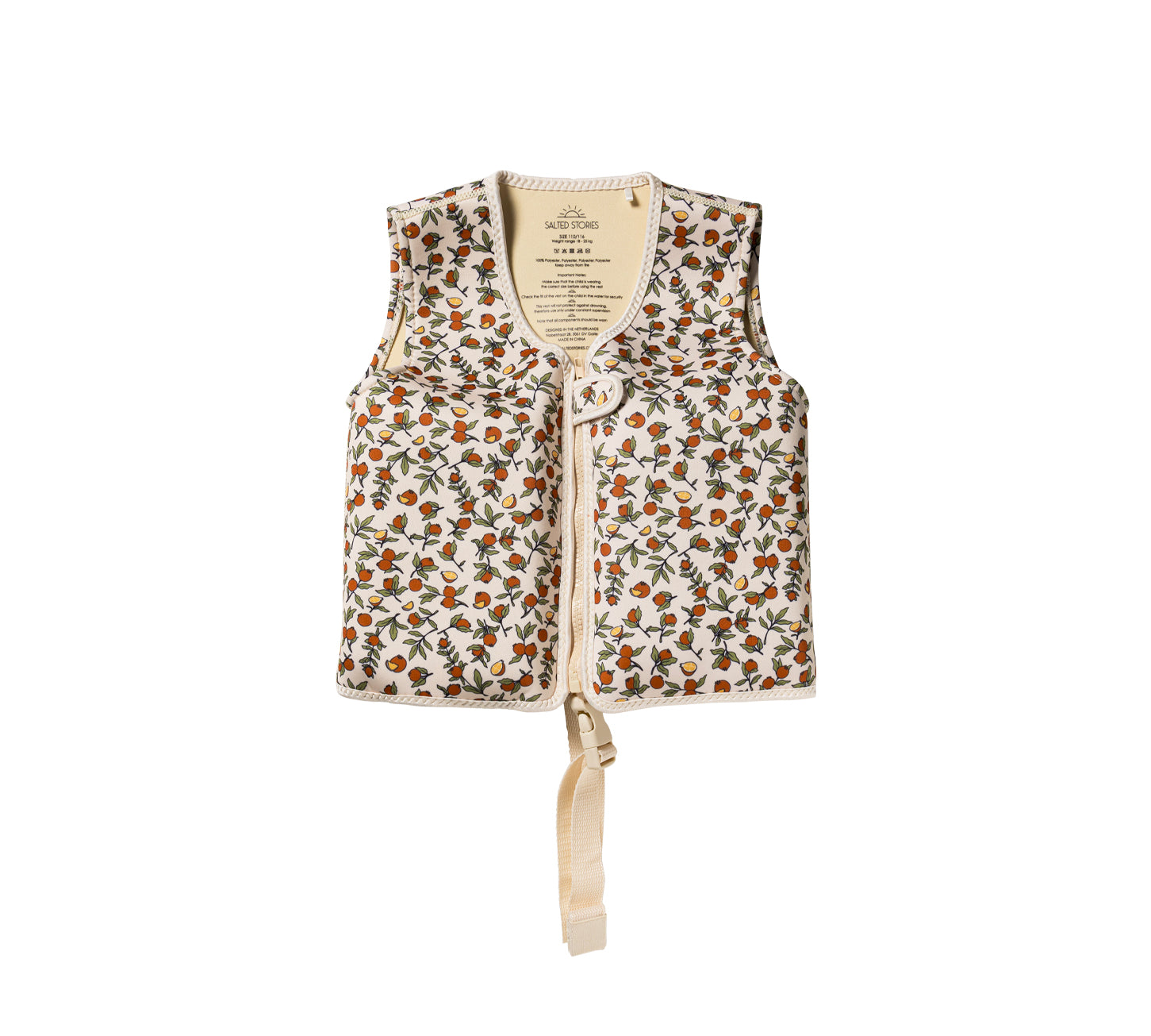 Salted Stories Pomegranate floating vest in White Swan front product image