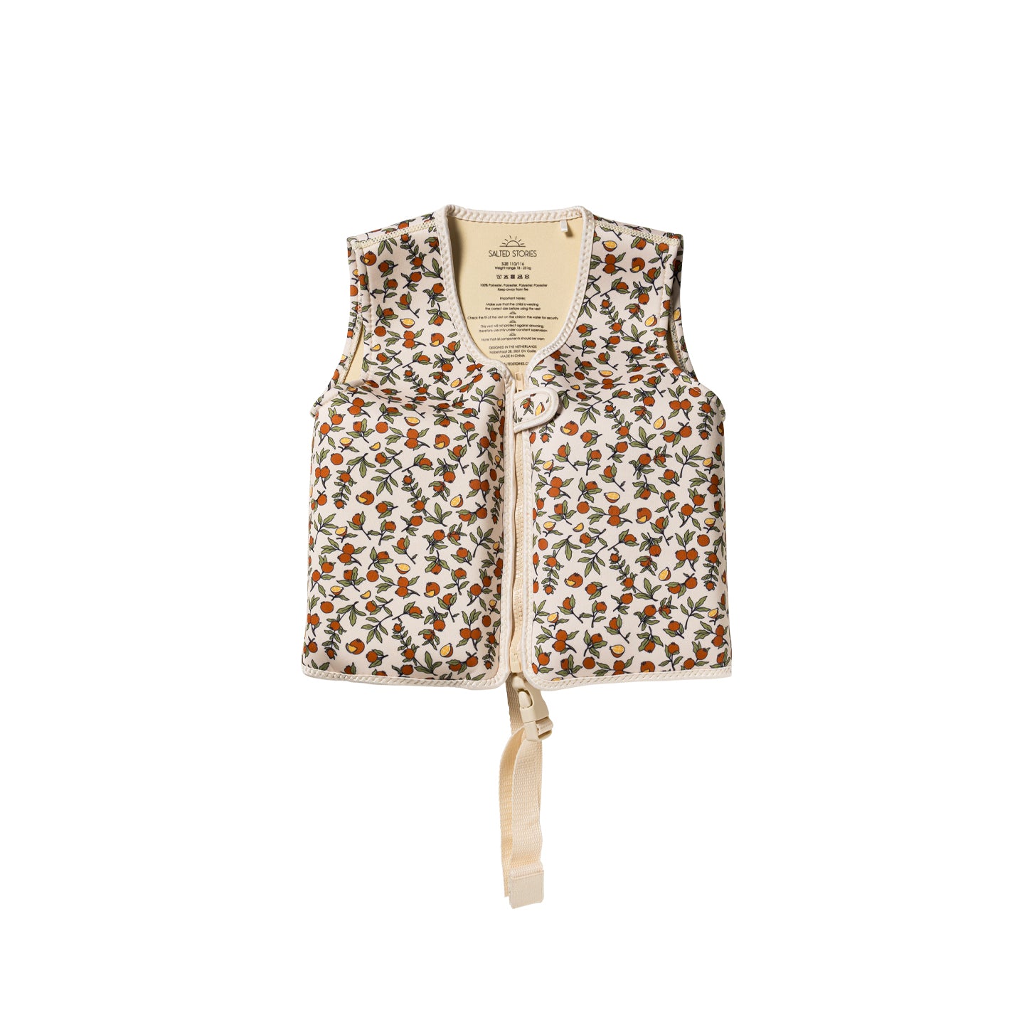 Salted Stories Pomegranate floating vest in White Swan front product image