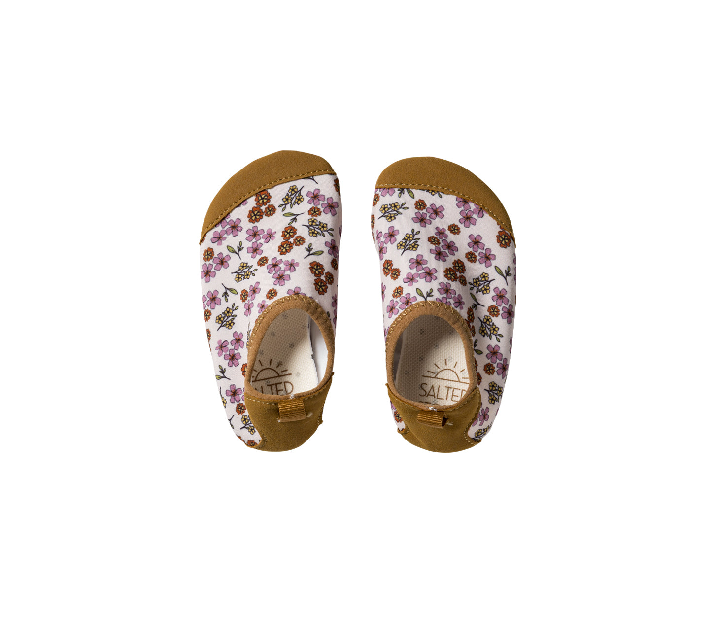 Salted Stories Sparkly Flowers water shoes front product image for kids