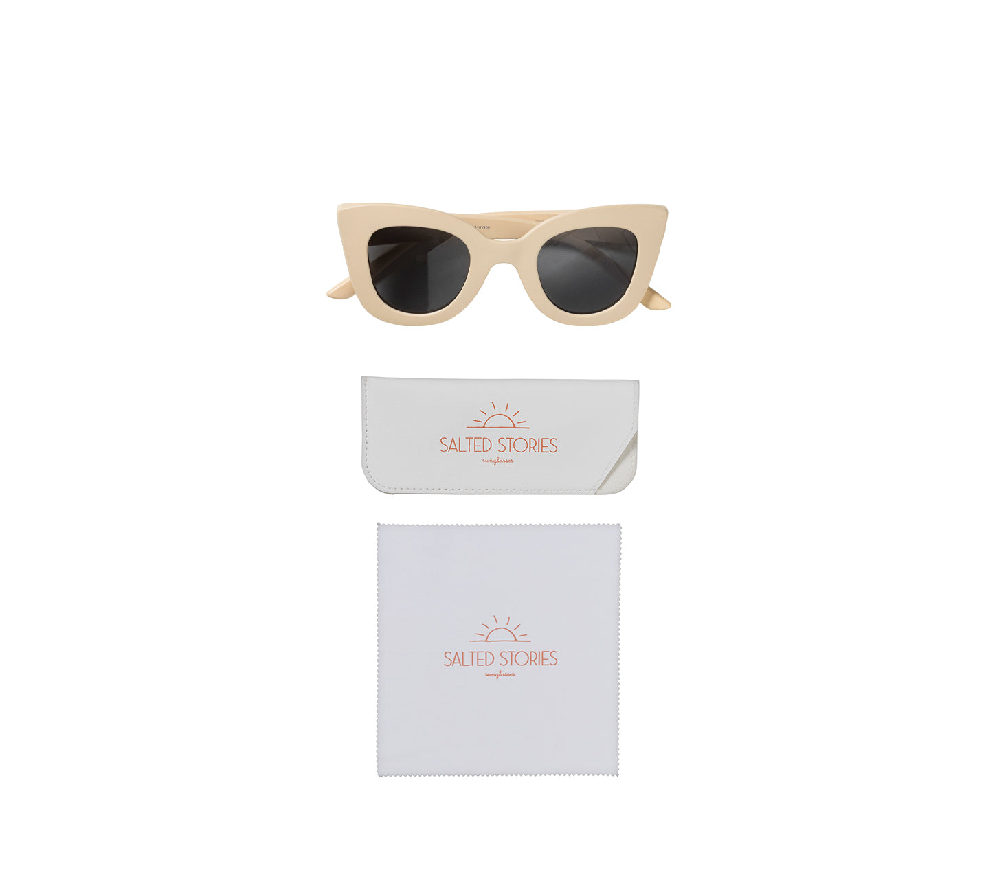 Salted Stories White Swan Cat Eye sunglasses side view for kids