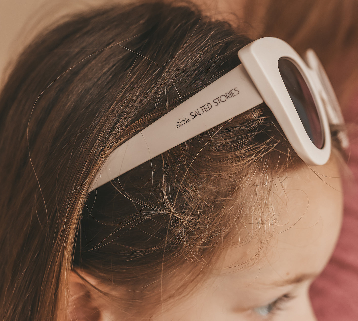 Salted Stories Cat Eye sunglasses in White Swan sunny day styling
