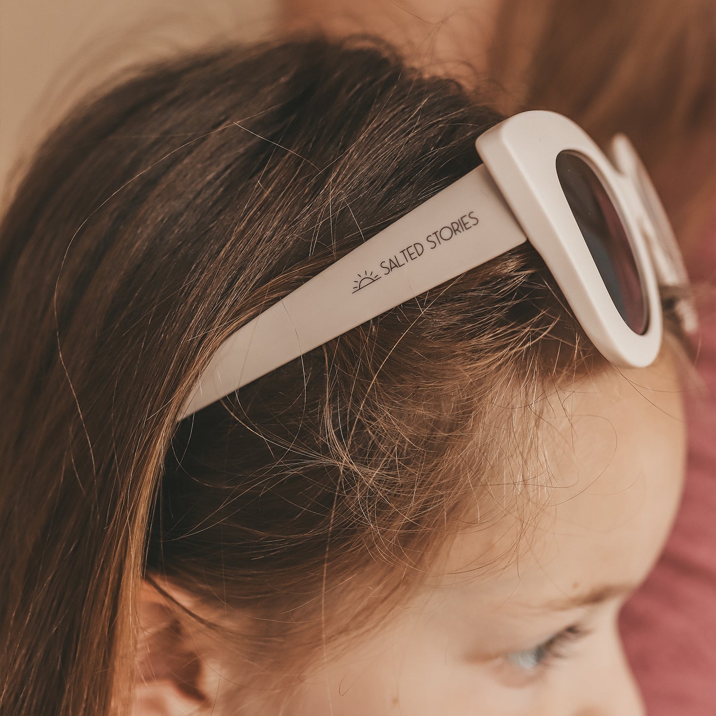 Salted Stories Cat Eye sunglasses in White Swan sunny day styling
