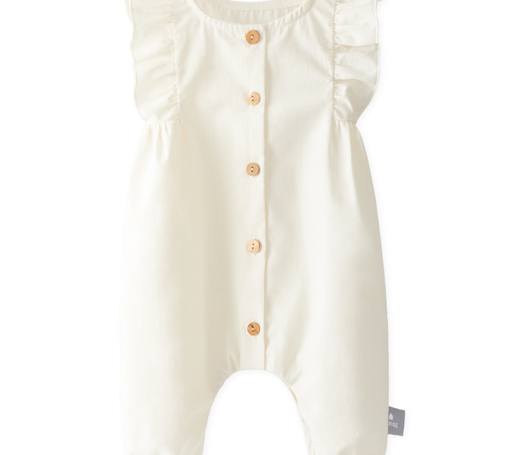 Snug jumpsuit one piece ruffle natural color white