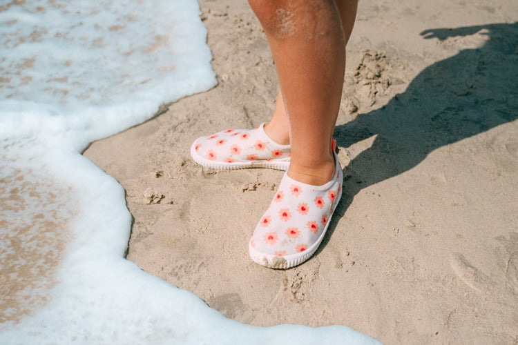 Swim Essentials Water Shoes Flower Heart lifestyle on beach