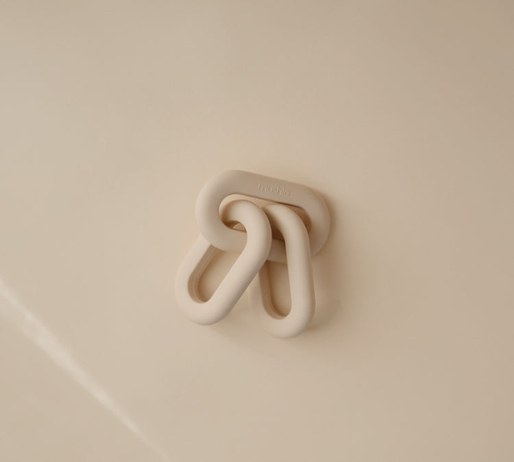 Mushie Teether Links Shifting Sand from top
