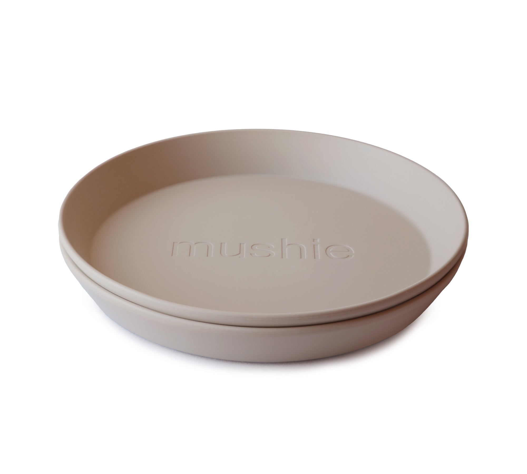 Mushie dinner plate round vanilla 2-pack