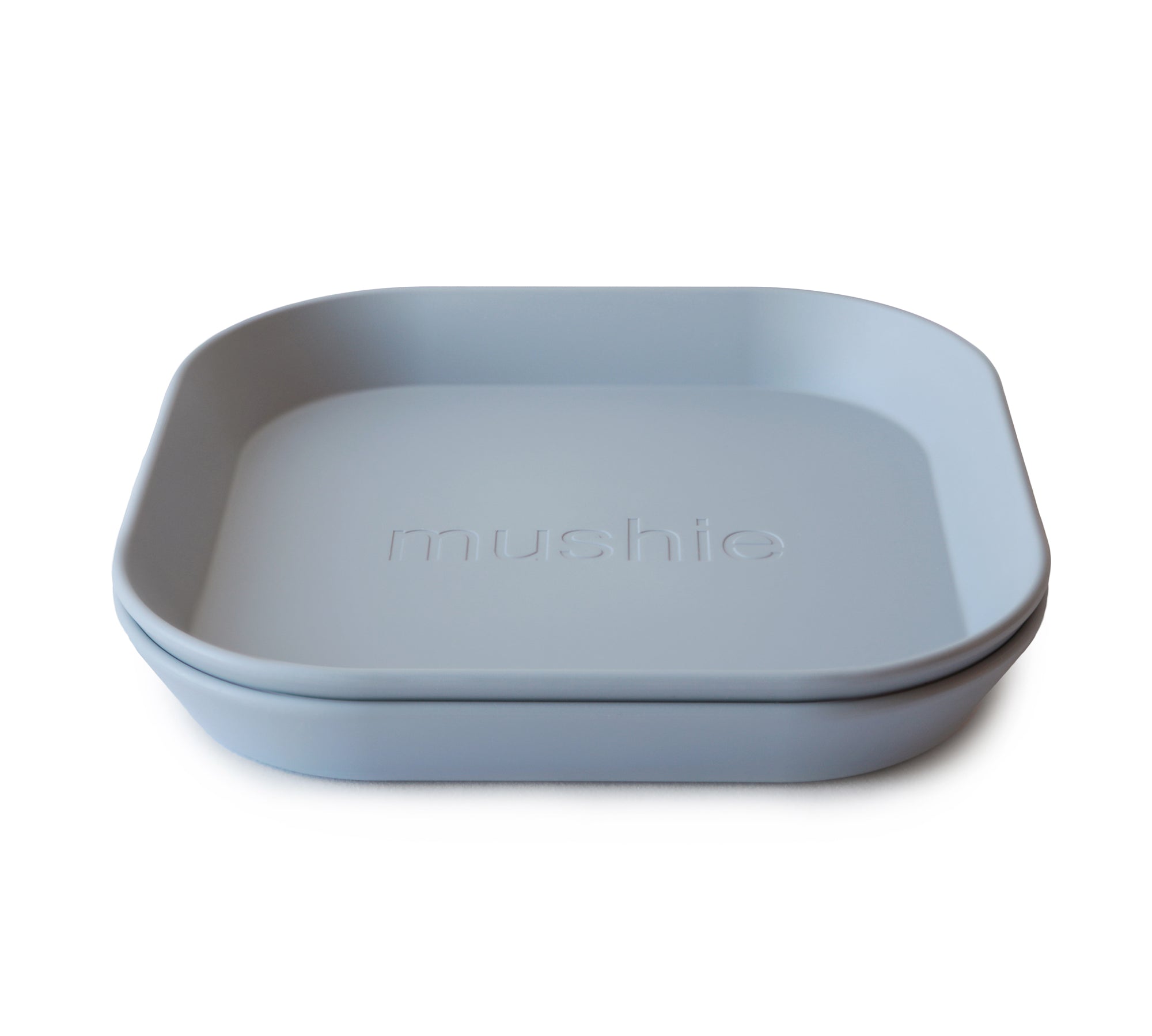 Mushie dinner plate square cloud 2-pack