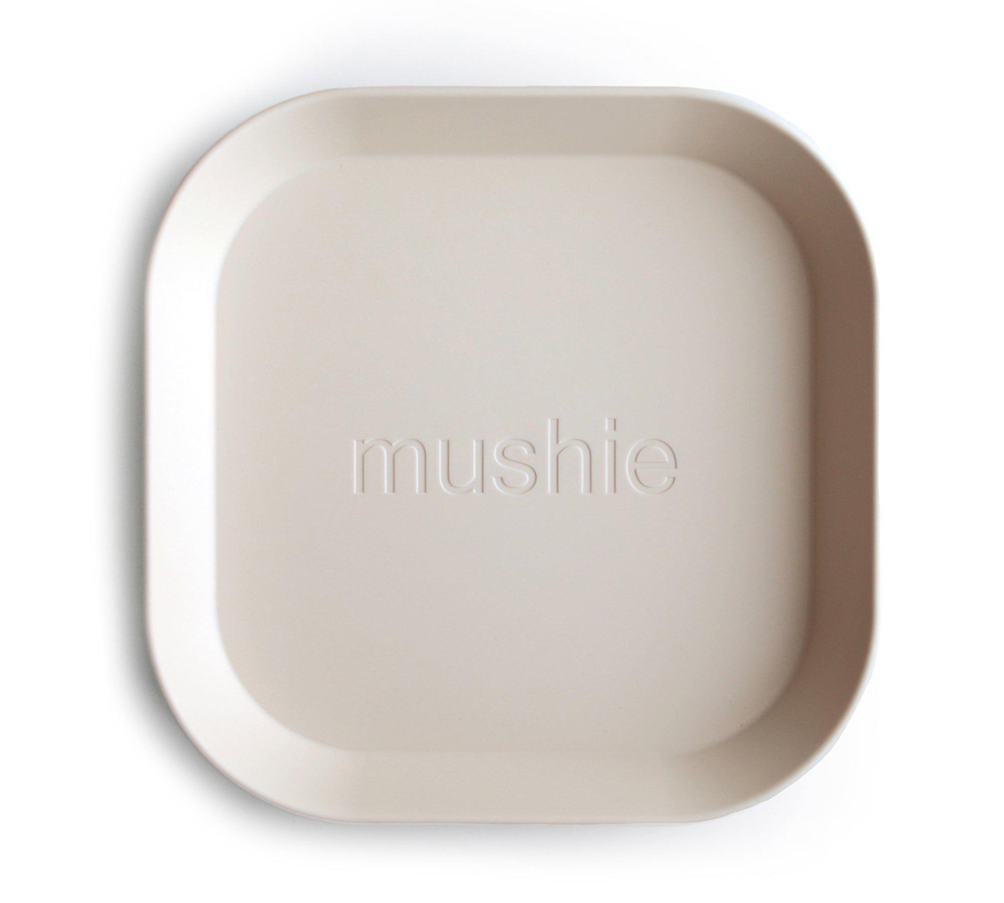 Mushie dinner plate square ivory 2-pack