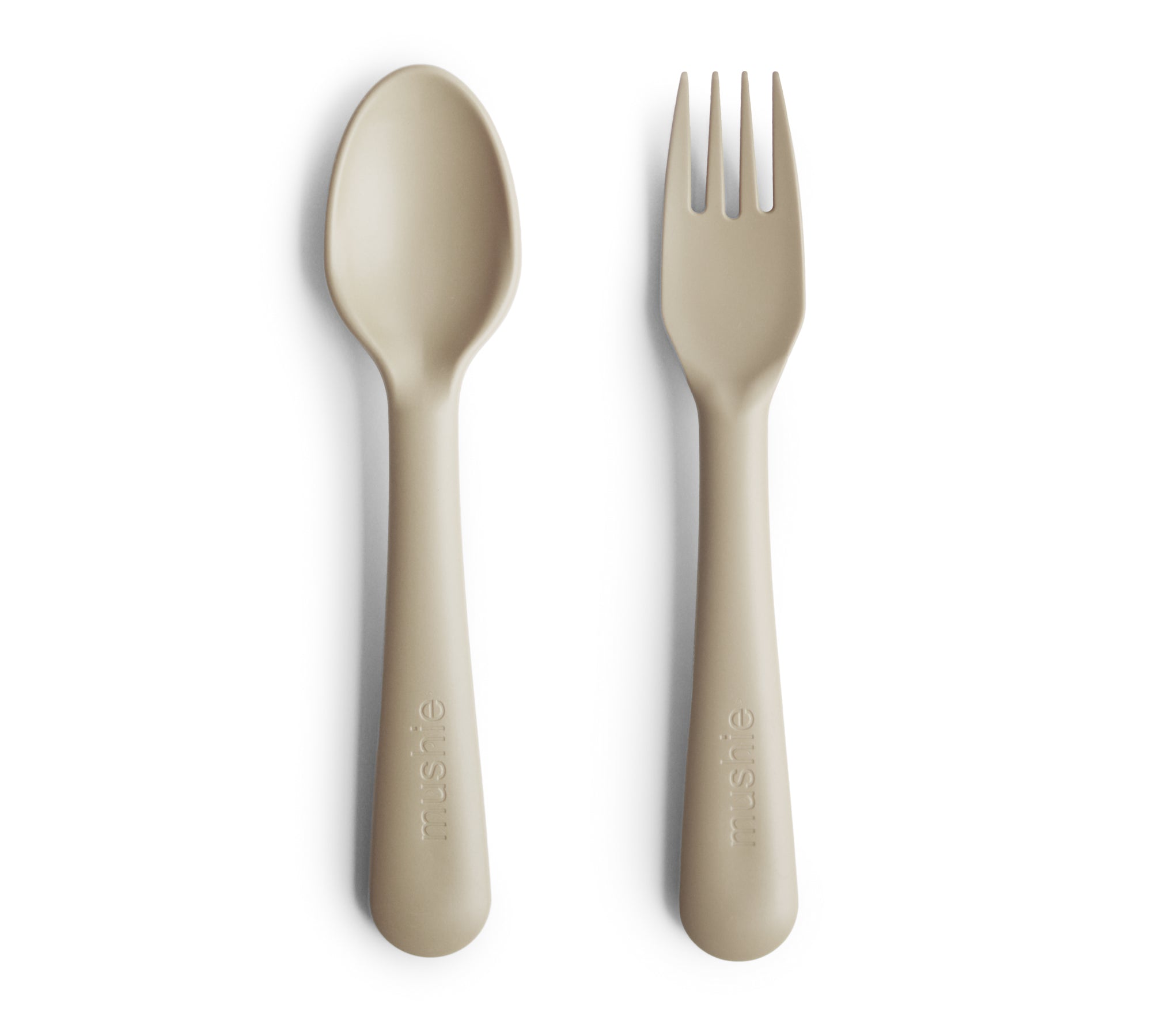 mushie fork and spoon set vanilla